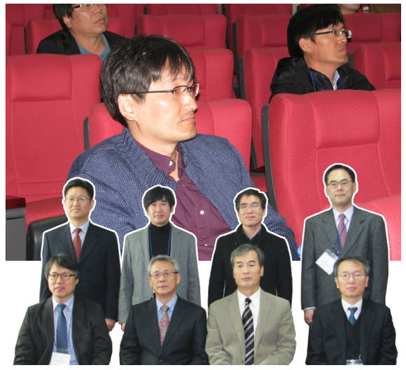 2014 대한노년치의학회 추계학술대회가 지난 8일 서울대학교 치의학대학원 강당에서 열렸다. 사진 아래 학회 임원진들.