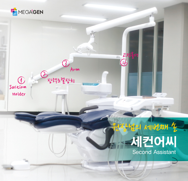 메가젠임플란트가 새로 출시한 석션 보조장비 '세컨어씨'