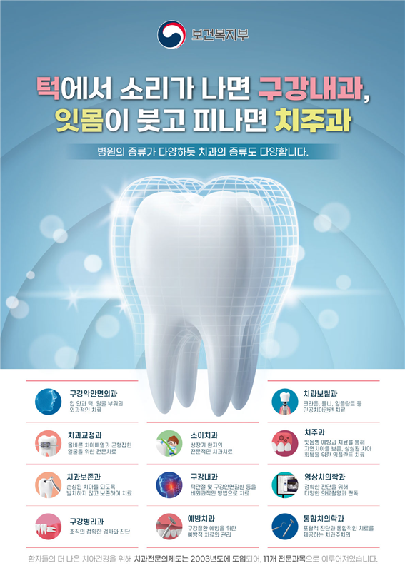 복지부가 제작한 '치과의사 전문의 안내 포스터'<복지부 제공>