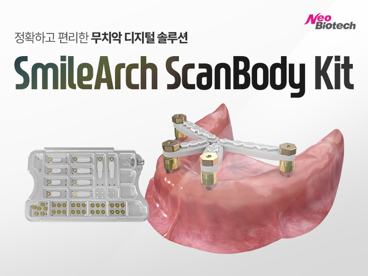 네오가 무치악 환자를 위한 ‘SmileArch ScanBody Kit’를 새롭게 출시했다.<네오 제공>