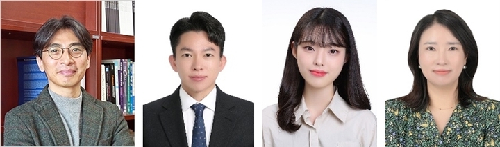 사진 왼쪽부터 김해원 교수, 이정환 교수, 심혜원 학생, 윤지영 박사.<단국치대 제공>